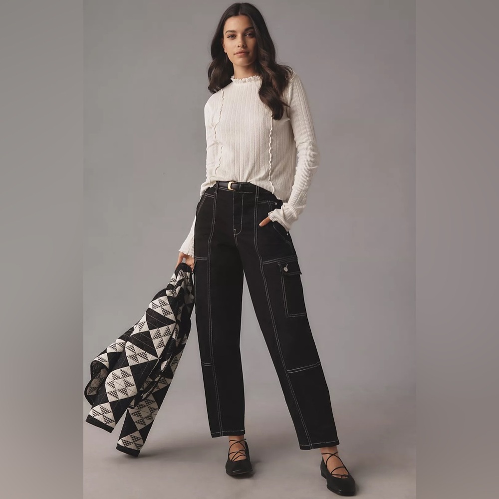 Anthropologie Carson Utility Barrel Pants Size 12